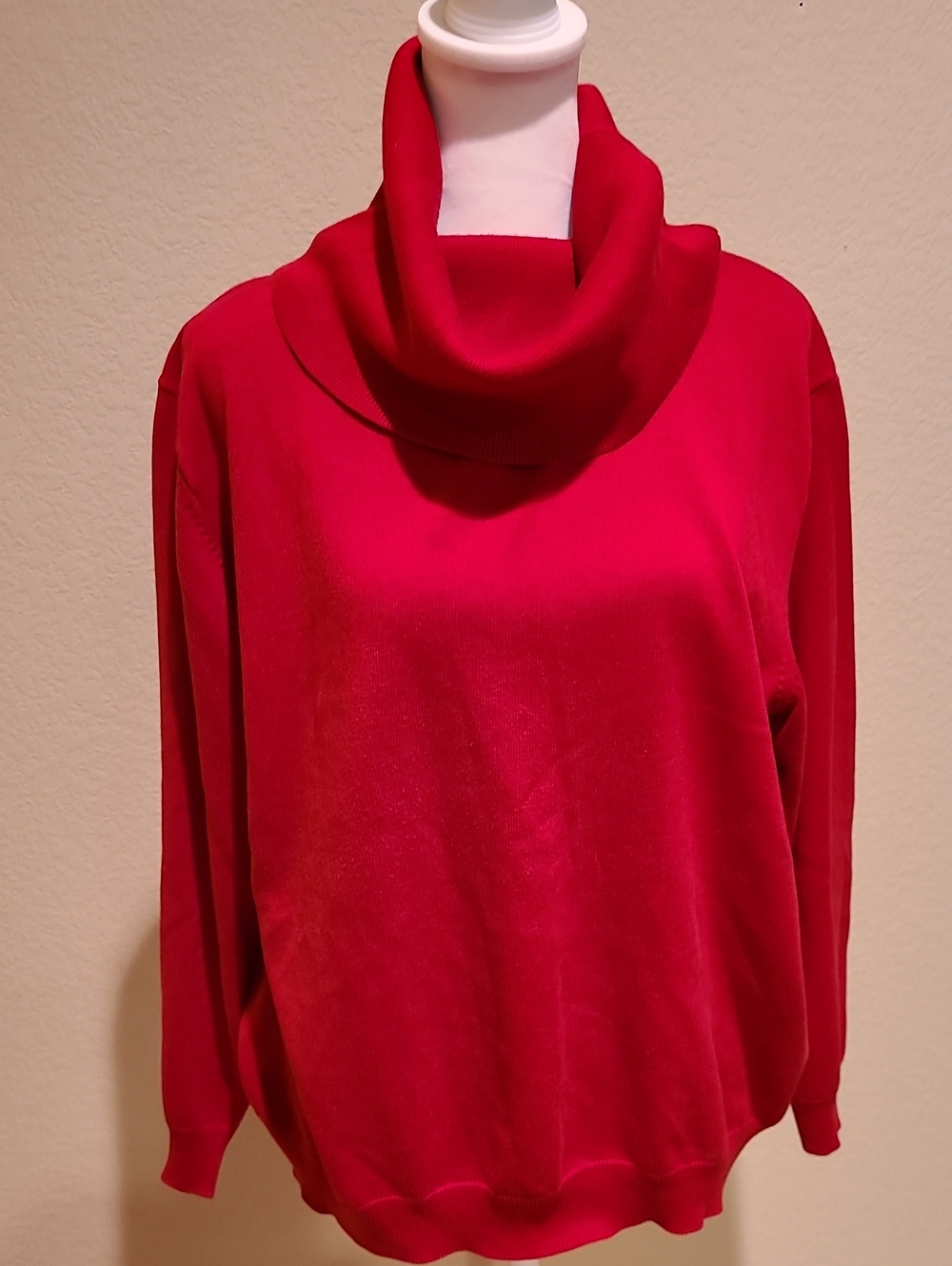 Dress Barn Women's Red Cowl Neck Sweater Size 14/16